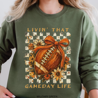 Load image into Gallery viewer, Funny Football Sweatshirt Gift For Fall, Football Gifts For Women,Women Football Shirts, Game Day Football Sweatshirt, Funny Football Shirt, Livin&#39; The Gameday Life													Unisex Heavy Blend™ Crewneck Sweatshirt

