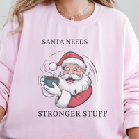 Load image into Gallery viewer, Santa Christmas Sweatshirt, Ugly Christmas Sweater, Santa Coffee Mug Crewneck, Holiday Caffeinated Pullover
