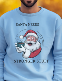 Load image into Gallery viewer, Santa Christmas Sweatshirt, Ugly Christmas Sweater, Santa Coffee Mug Crewneck, Holiday Caffeinated Pullover
