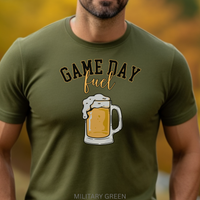 Load image into Gallery viewer, Game Day Fuel Football T-Shirt, Funny Beer and Sports Fan Tee for Tailgates And Sundays, Unisex Jersey Short Sleeve Tee Sizes S-4XL
