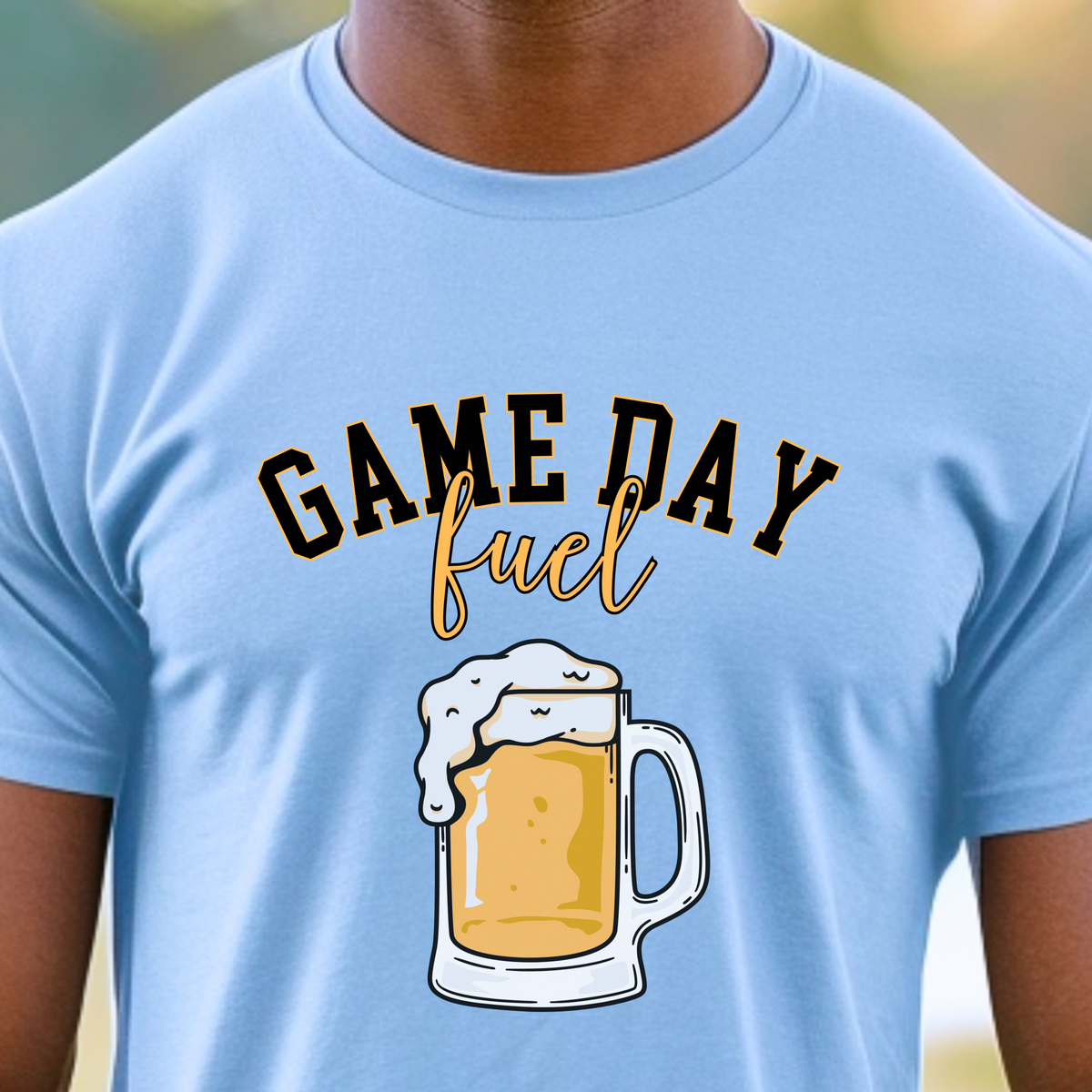 Game Day Fuel Football T-Shirt, Funny Beer and Sports Fan Tee for Tailgates And Sundays, Unisex Jersey Short Sleeve Tee Sizes S-4XL
