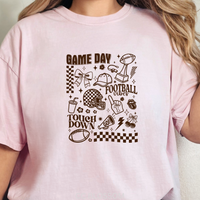 Load image into Gallery viewer, Fun Doodle Football Shirt, Game Day Gift For Friend, Unisex Garment-Dyed T-shirt Sizes S-4XL
