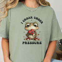 Load image into Gallery viewer, Frog Valentine Shirt, Frog Pun T-shirt, Quirky Love Tshirt, Amphibian Valentine Tee, I Croak Under Pressure
