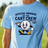 Load image into Gallery viewer, Ride More, Walk Less? – Official Member of the Cart Crew Golf Shirt, Funny Tee for Golfers Who Know Walking’s Overrated
