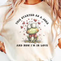 Load image into Gallery viewer, CC Frog Valentine Shirt, Frog Pun T-shirt, Quirky Love Tshirt, Amphibian Valentine Tee, Started As A Joke
