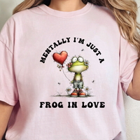 Load image into Gallery viewer, CC Frog Valentine Shirt, Frog Pun T-shirt, Quirky Love Tshirt, Amphibian Valentine Tee, Just A Frog In Love
