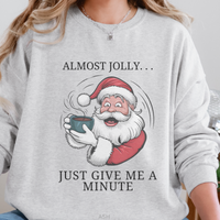 Load image into Gallery viewer, Santa Christmas Sweatshirt, Ugly Christmas Sweater, Santa Coffee Mug Crewneck, Holiday Caffeinated Pullover
