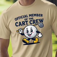 Load image into Gallery viewer, Ride More, Walk Less? – Official Member of the Cart Crew Golf Shirt, Funny Tee for Golfers Who Know Walking’s Overrated
