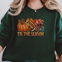 Load image into Gallery viewer, Fall Football Sweatshirt, Pumpkin Football Helmet Crewneck, Funny Autumn Game Day Pullover, Tis The Season Sports Fan Shirt
