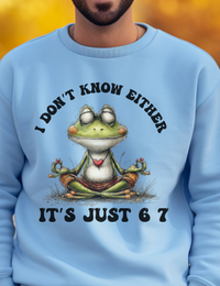 Load image into Gallery viewer, 67 Frog Sweatshirt, Frog Meme Shirt, 67 Inside Joke Crewneck, Unisex Amphibian Pullover, I Don't Know Either
