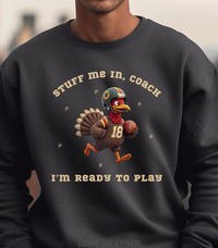 Load image into Gallery viewer, Funny Turkey Football Sweatshirt, Game Day Football Shirt, Thanksgiving Turkey Sweatshirt, Unisex Sweatshirt Sizes Small To 4X
