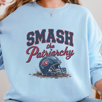 Load image into Gallery viewer, Smash The Patriarchy Football Sweatshirt – Bold Game Day Statement for Fans Who Tackle Stereotypes and Cheer Loudest From the Stands
