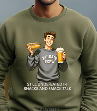 Load image into Gallery viewer, Still Undefeated in Snacks and Smack Talk Football Sweatshirt – Funny Game Day Shirt for Fans Who Talk Big and Snack Bigger

