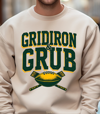 Load image into Gallery viewer, Gridiron &amp; Grub Football Sweatshirt for Game Day Tailgaters, Sports Fans, and Snack-Loving Sunday Watch
