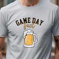 Load image into Gallery viewer, Game Day Fuel Football T-Shirt, Funny Beer and Sports Fan Tee for Tailgates And Sundays, Unisex Jersey Short Sleeve Tee Sizes S-4XL
