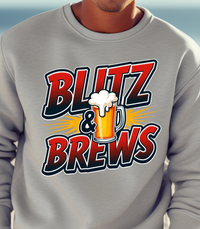 Load image into Gallery viewer, Blitz &amp; Brews Football Shirt, Funny Game Day Tee for Tailgating, Beer and Football T-Shirt, Fall Sports Shirt for Fans and Friends
