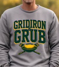 Load image into Gallery viewer, Gridiron &amp; Grub Football Sweatshirt for Game Day Tailgaters, Sports Fans, and Snack-Loving Sunday Watch

