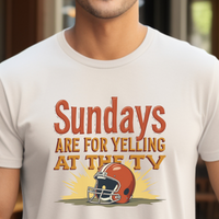 Load image into Gallery viewer, Funny Football Fan Shirt, Game Day Tshirt, Funny Sports Tee, Tailgate Tee, Fall Football Season Fan Shirt, Sudays Are For Yelling At The TV
