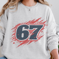 Load image into Gallery viewer, 67 Sweatshirt, Gen Z Meme Crewneck, Unisex 6 and 7 Pullover
