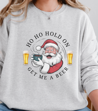 Load image into Gallery viewer, Santa Christmas Sweatshirt, Ugly Christmas Sweater, Santa Coffee Mug Crewneck, Holiday Beer Pullover
