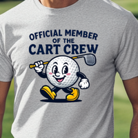 Load image into Gallery viewer, Ride More, Walk Less? – Official Member of the Cart Crew Golf Shirt, Funny Tee for Golfers Who Know Walking’s Overrated
