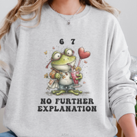 Load image into Gallery viewer, 67 Frog Sweatshirt, Frog Meme Shirt, 67 Inside Joke Crewneck, Unisex Amphibian Pullover, No Further Explanation
