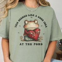 Load image into Gallery viewer, CC Frog Valentine Shirt, Frog Pun T-shirt, Quirky Love Tshirt, Amphibian Valentine Tee, Seemed Like A Good Idea
