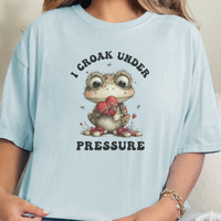 Load image into Gallery viewer, Frog Valentine Shirt, Frog Pun T-shirt, Quirky Love Tshirt, Amphibian Valentine Tee, I Croak Under Pressure
