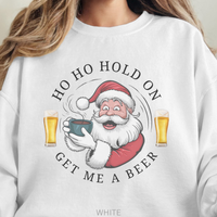 Load image into Gallery viewer, Santa Christmas Sweatshirt, Ugly Christmas Sweater, Santa Coffee Mug Crewneck, Holiday Beer Pullover
