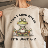 Load image into Gallery viewer, 67 Frog Sweatshirt, Frog Meme Shirt, 67 Inside Joke Crewneck, Unisex Amphibian Pullover, I Don't Know Either
