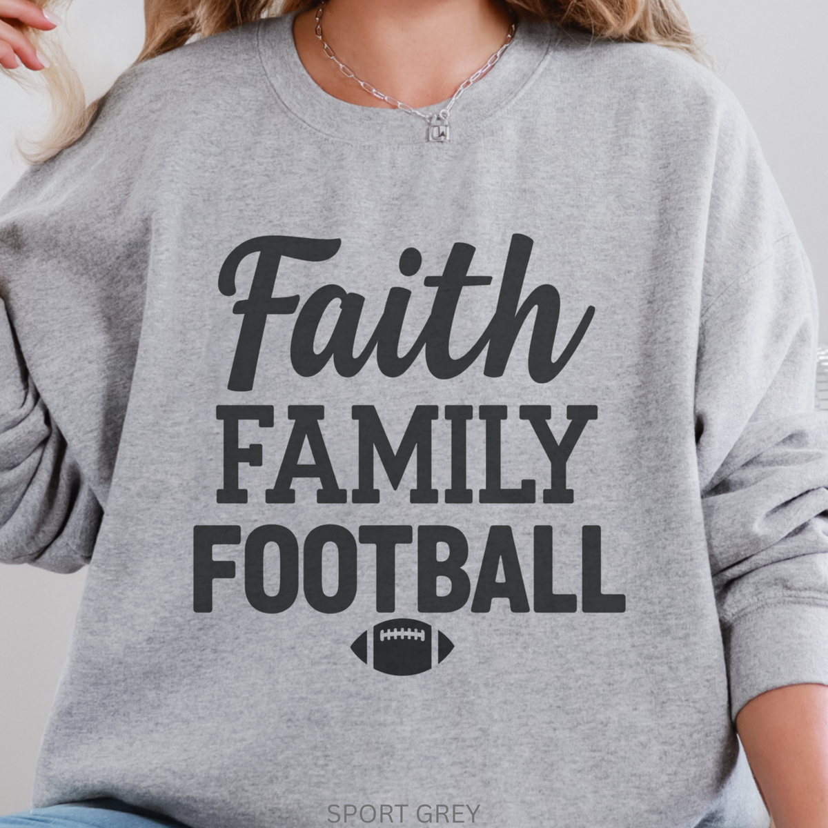 Faith Family Football Shirt, Fall Game Day Shirt, Christian Football Shirt, Sunday Funday Tee, Sports Fan T-Shirt for Him or Her