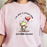 Load image into Gallery viewer, CC Frog Valentine Shirt, Frog Pun T-shirt, Quirky Love Tshirt, Amphibian Valentine Tee, Little Frog Big Feelings
