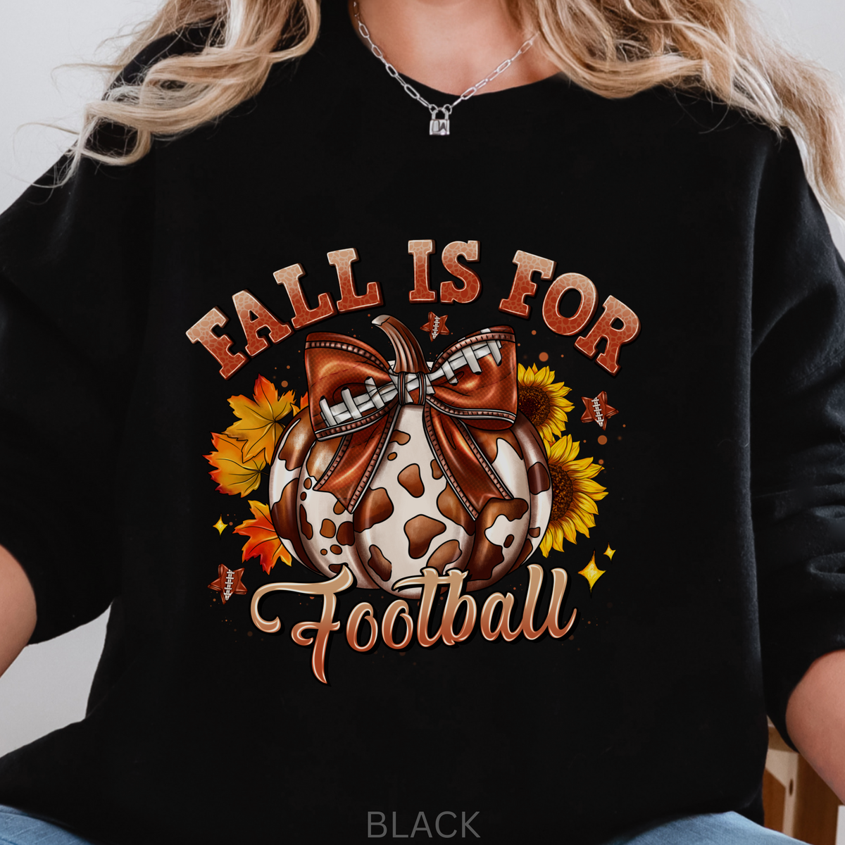 Funny Football Sweatshirt Gift For Fall, Football Gifts For Women, Women Football Shirts, Game Day Football Sweatshirt, Funny Football Shirt, Cow Pumpkin