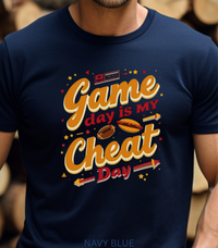 Load image into Gallery viewer, Funny Football Tailgating Shirt, Game Day Is My Cheat Day Tee for Snack-Loving Sports Fans
