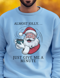 Load image into Gallery viewer, Santa Christmas Sweatshirt, Ugly Christmas Sweater, Santa Coffee Mug Crewneck, Holiday Caffeinated Pullover
