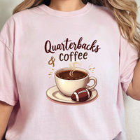 Load image into Gallery viewer, Quarterbacks And Coffee Football Shirt For Women. Football Mom Shirt, Football Season Shirt
