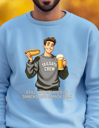 Load image into Gallery viewer, Still Undefeated in Snacks and Smack Talk Football Sweatshirt – Funny Game Day Shirt for Fans Who Talk Big and Snack Bigger

