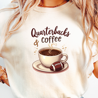 Load image into Gallery viewer, Quarterbacks And Coffee Football Shirt For Women. Football Mom Shirt, Football Season Shirt
