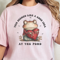 Load image into Gallery viewer, CC Frog Valentine Shirt, Frog Pun T-shirt, Quirky Love Tshirt, Amphibian Valentine Tee, Seemed Like A Good Idea
