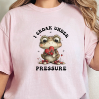 Load image into Gallery viewer, Frog Valentine Shirt, Frog Pun T-shirt, Quirky Love Tshirt, Amphibian Valentine Tee, I Croak Under Pressure
