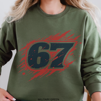 Load image into Gallery viewer, 67 Sweatshirt, Gen Z Meme Crewneck, Unisex 6 and 7 Pullover
