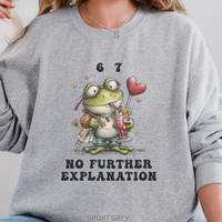 Load image into Gallery viewer, 67 Frog Sweatshirt, Frog Meme Shirt, 67 Inside Joke Crewneck, Unisex Amphibian Pullover, No Further Explanation
