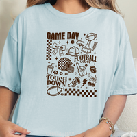 Load image into Gallery viewer, Fun Doodle Football Shirt, Game Day Gift For Friend, Unisex Garment-Dyed T-shirt Sizes S-4XL
