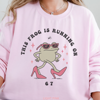 Load image into Gallery viewer, 67 Frog Sweatshirt, Frog Meme Shirt, 67 Inside Joke Crewneck, Unisex Amphibian Pullover, Running on 67
