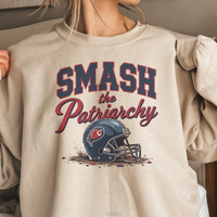 Load image into Gallery viewer, Smash The Patriarchy Football Sweatshirt – Bold Game Day Statement for Fans Who Tackle Stereotypes and Cheer Loudest From the Stands
