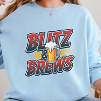 Load image into Gallery viewer, Blitz &amp; Brews Football Shirt, Funny Game Day Tee for Tailgating, Beer and Football T-Shirt, Fall Sports Shirt for Fans and Friends
