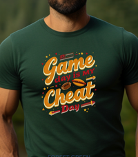 Load image into Gallery viewer, Funny Football Tailgating Shirt, Game Day Is My Cheat Day Tee for Snack-Loving Sports Fans
