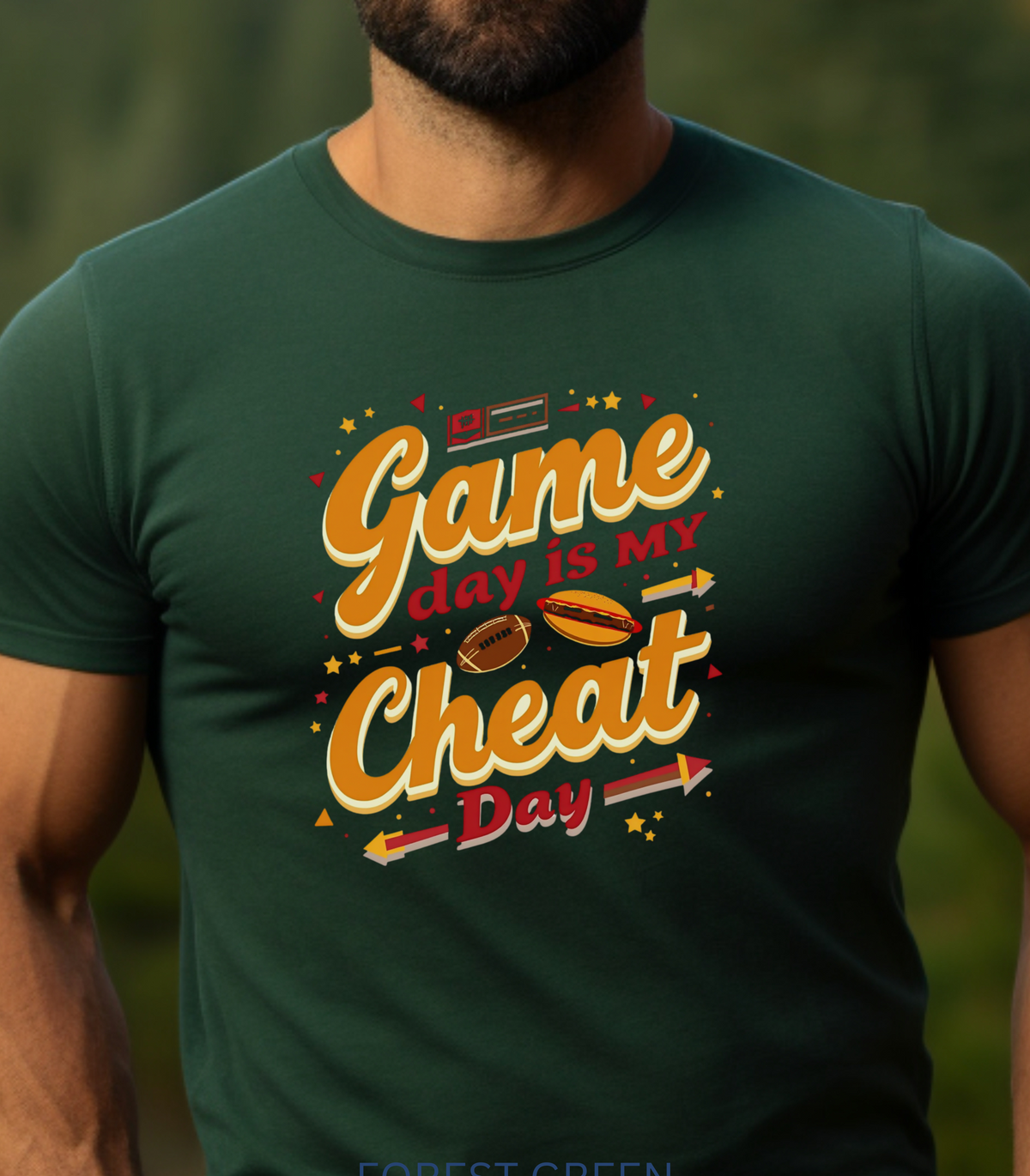 Funny Football Tailgating Shirt, Game Day Is My Cheat Day Tee for Snack-Loving Sports Fans