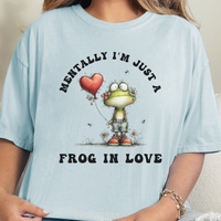 Load image into Gallery viewer, CC Frog Valentine Shirt, Frog Pun T-shirt, Quirky Love Tshirt, Amphibian Valentine Tee, Just A Frog In Love
