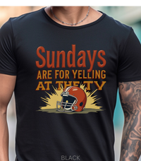 Load image into Gallery viewer, Funny Football Fan Shirt, Game Day Tshirt, Funny Sports Tee, Tailgate Tee, Fall Football Season Fan Shirt, Sudays Are For Yelling At The TV
